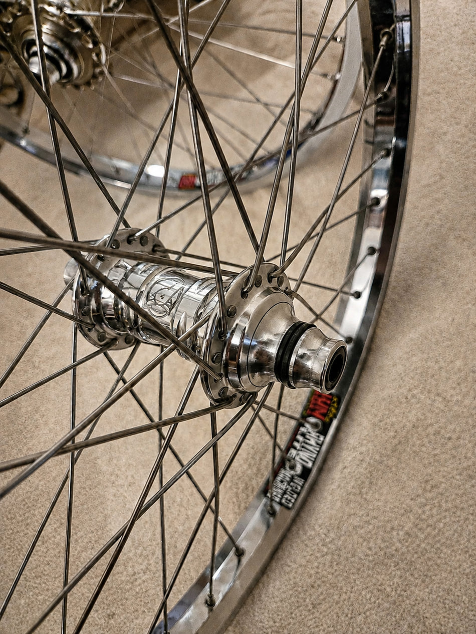 Profile 20" Mini Cassette Wheelset - 36h - 3/8" axles - Polished & Chrome