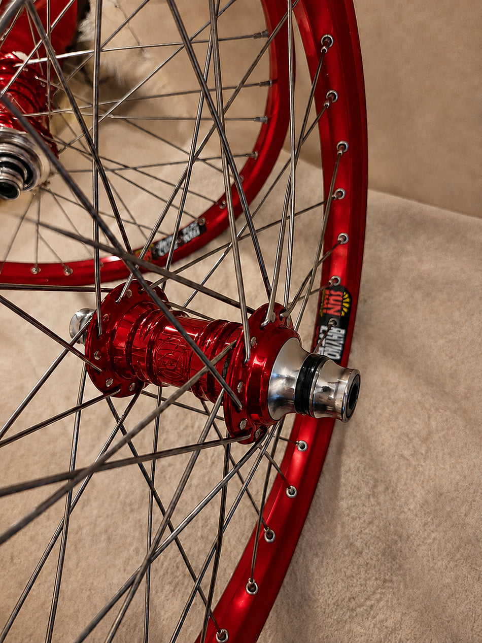 Profile 20" Mini Cassette Wheelset - 36h - 3/8" axles - Red