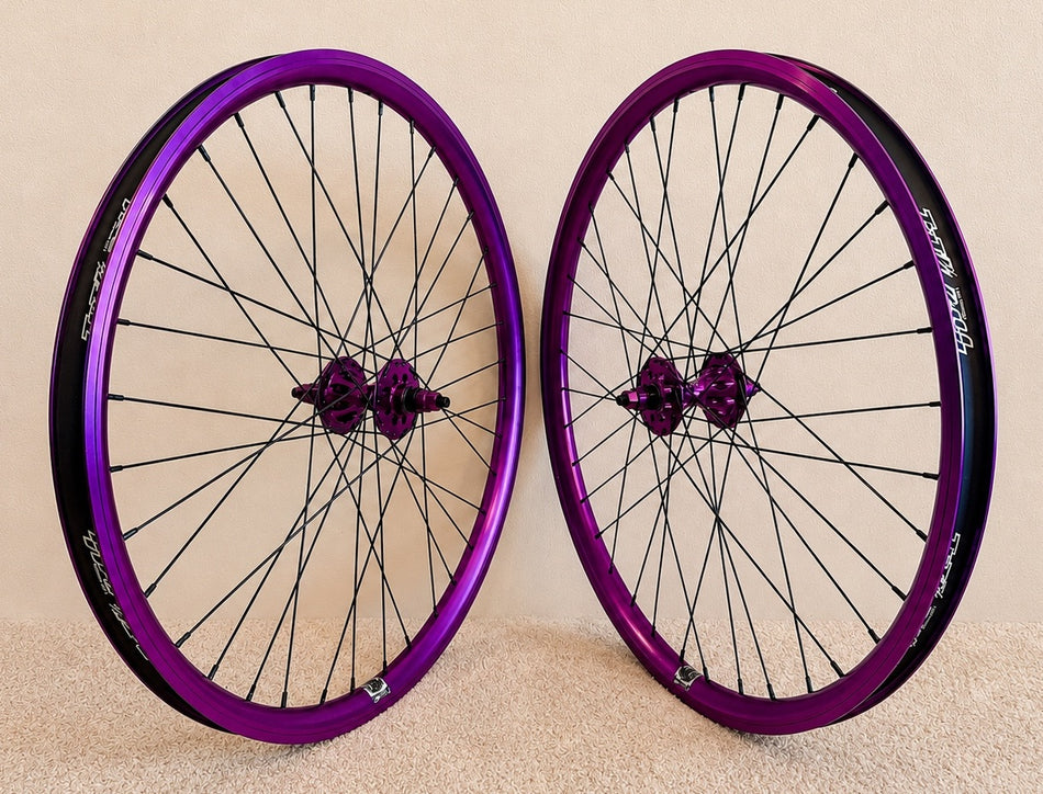 TNT 26" Revolver 1st Gen Sealed Freewheel Wheelset - 36h - 3/8" - Purple & Black