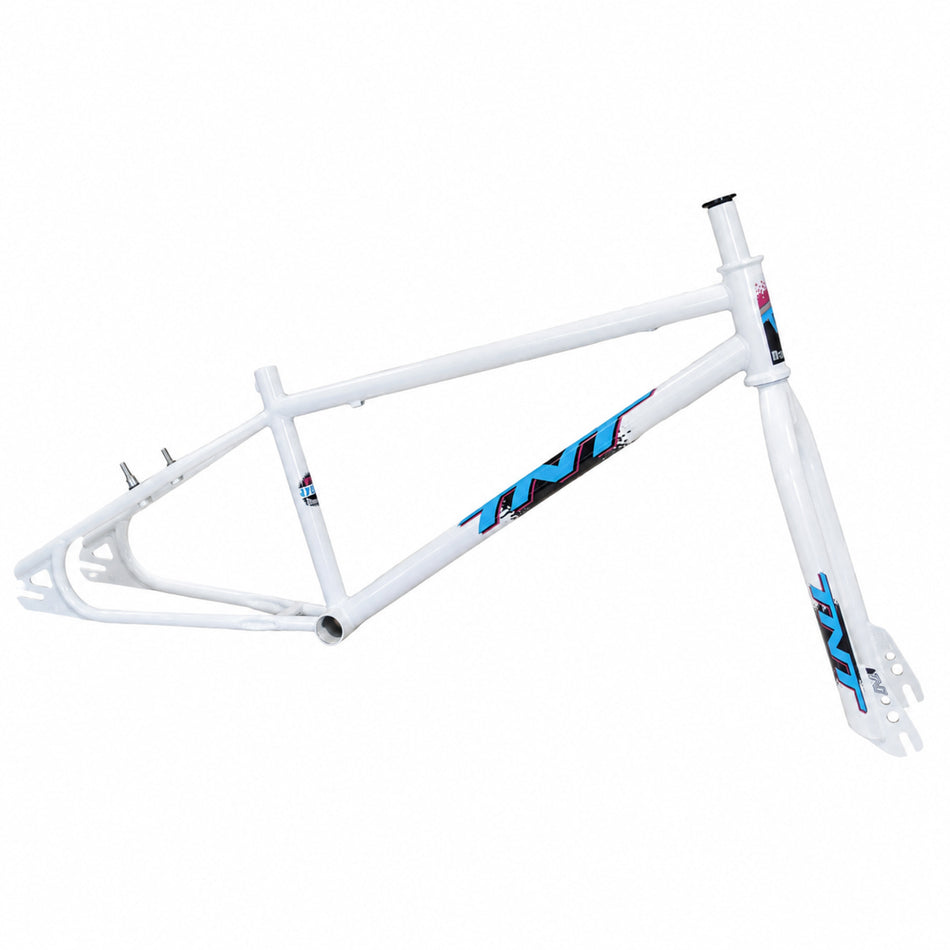TNT 24" Retro Stovepipe Cruiser Frame & Fork Set - 21.88"TT - White