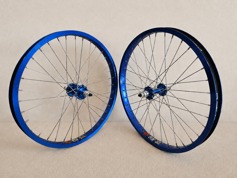 TNT 20" Derringer Sealed Flip/Flop Freewheel Wheelset - 36h - 3/8" axles - Blue