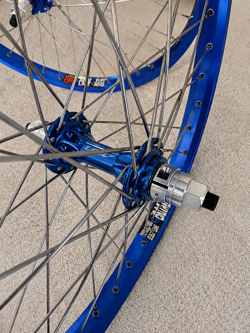 TNT 20" Derringer Sealed Flip/Flop Freewheel Wheelset - 36h - 3/8" axles - Blue