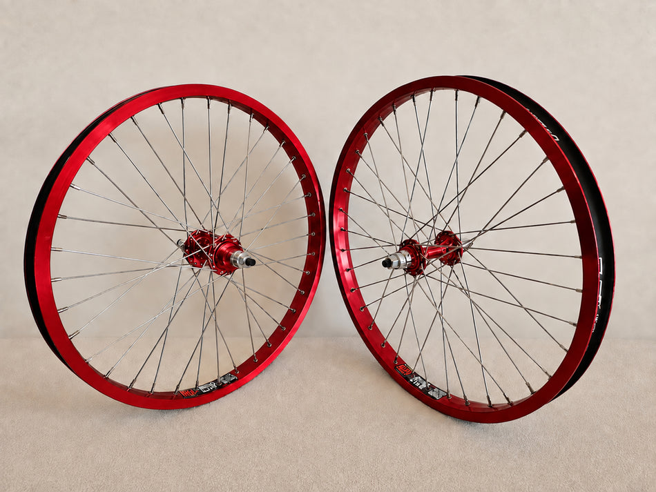 TNT 20" Derringer Sealed Flip/Flop Freewheel Wheelset - 36h - 3/8" axles - Red