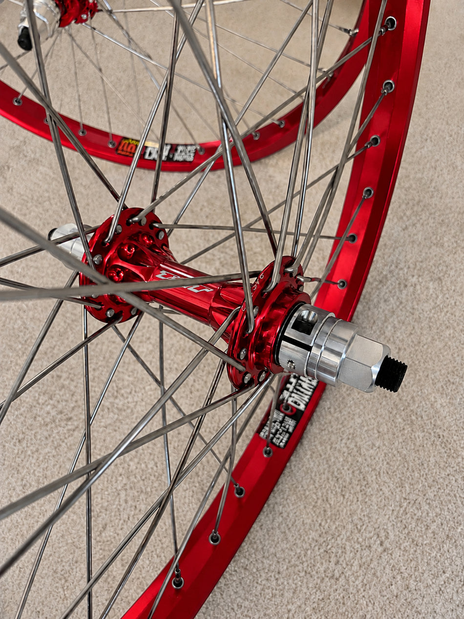 TNT 20" Derringer Sealed Flip/Flop Freewheel Wheelset - 36h - 3/8" axles - Red