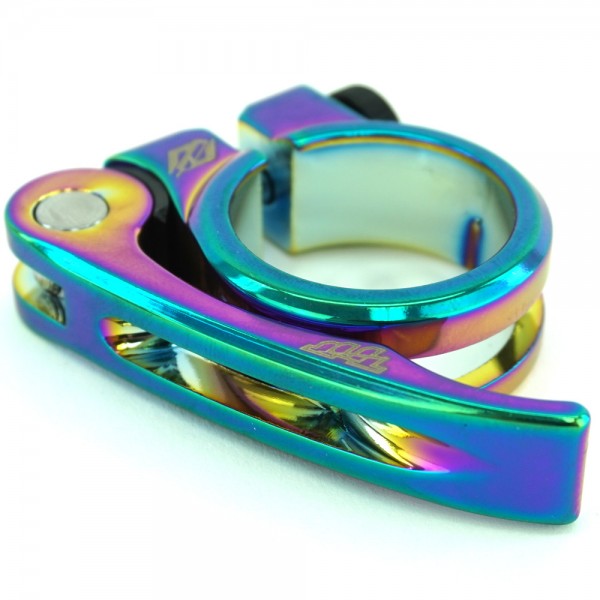 TNT Bicycles - Quick-Release Seat Post Clamp - 31.8mm - 1-1/4" - Oil Slick / Jet Fuel