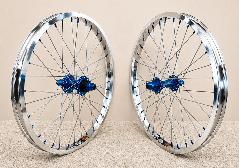 TNT 20" Rapid Fire Sealed Cassette Wheelset - 36h - 3/8" axles - 150 pts - Blue & Chrome