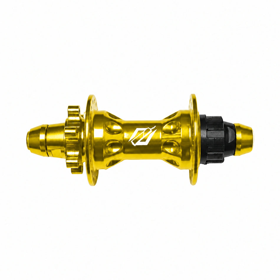 TNT Rapid Fire Dirt Jumper Sealed Cassette Rear Disc BMX Hub - 36h - 3/8" Axle - 135mm - 150pts - Gold
