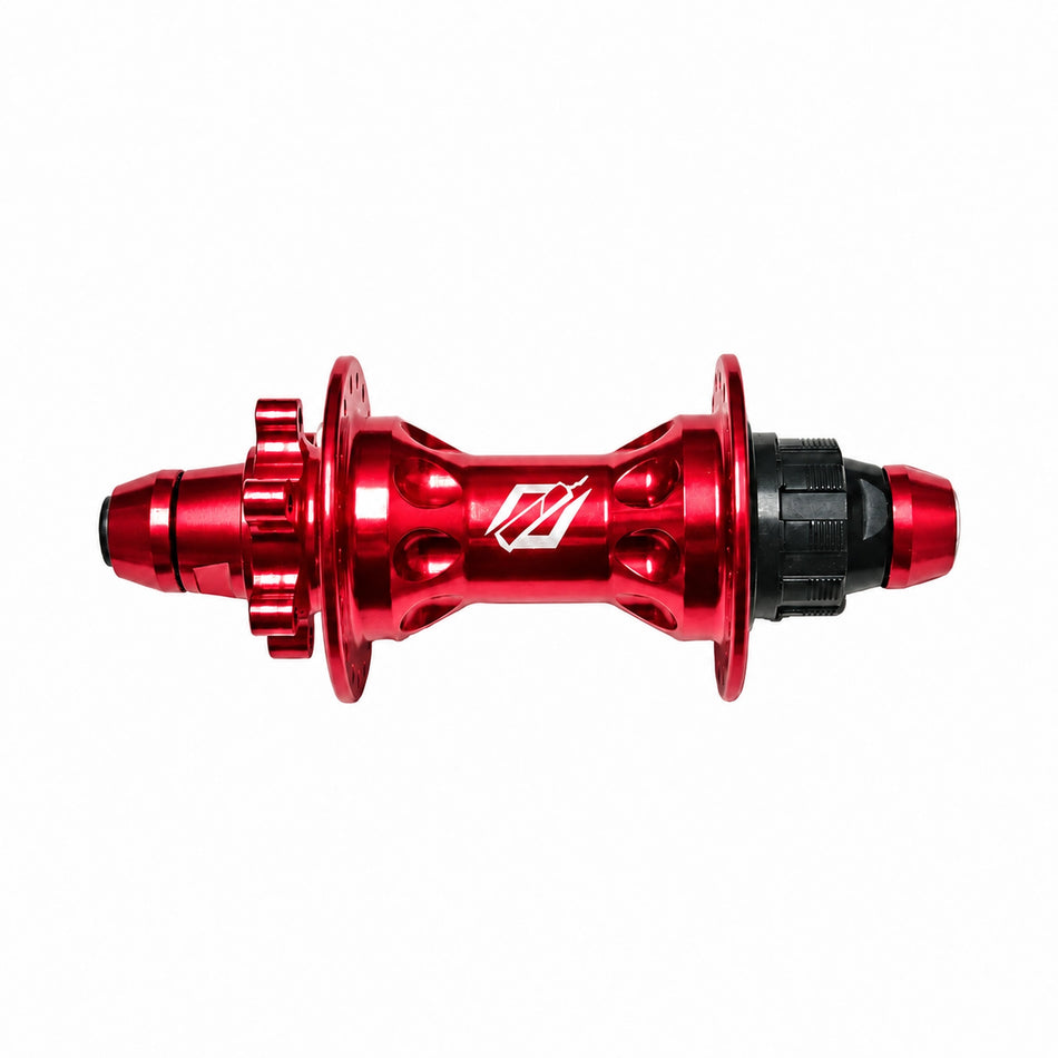 TNT Rapid Fire Dirt Jumper Sealed Cassette Rear Disc BMX Hub - 36h - 3/8" Axle - 135mm - 150pts - Red