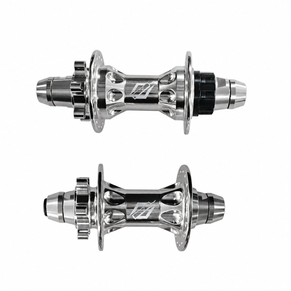 TNT Rapid Fire Beast Mode Compatible Disc Cassette Hubset 3/8" - 110mm/142mm - Silver