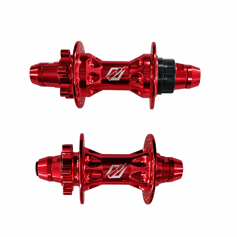TNT Rapid Fire Beast Mode Compatible Disc Cassette Hubset 3/8" - 110mm/142mm - Red