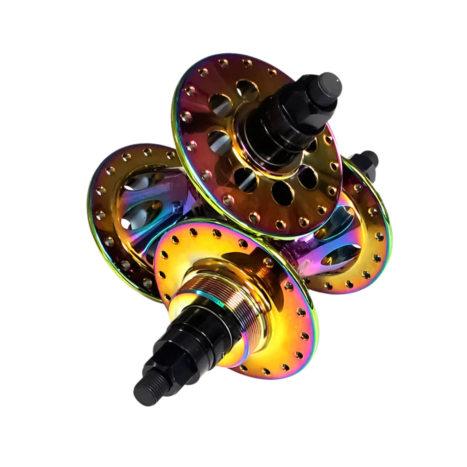 TNT Revolver 1st Gen Sealed BMX Freewheel Hubset - 36h - 3/8" - Oil Slick / Jet Fuel