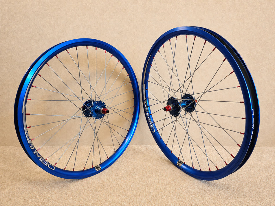 TNT 24" Revolver Sealed Flip/Flop Wheelset - 36h - 3/8" - Blue & Red