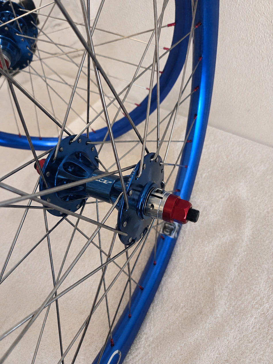 TNT 24" Revolver Sealed Flip/Flop Wheelset - 36h - 3/8" - Blue & Red