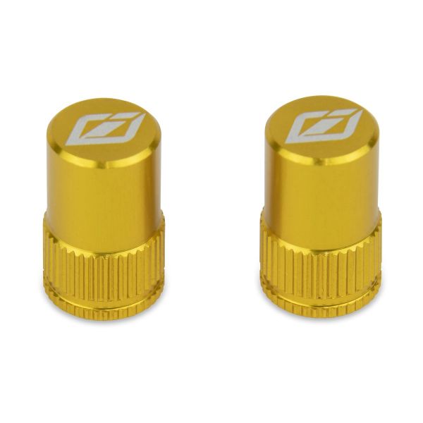 TNT Alloy Schrader Valve Stem Caps, Pair - Gold