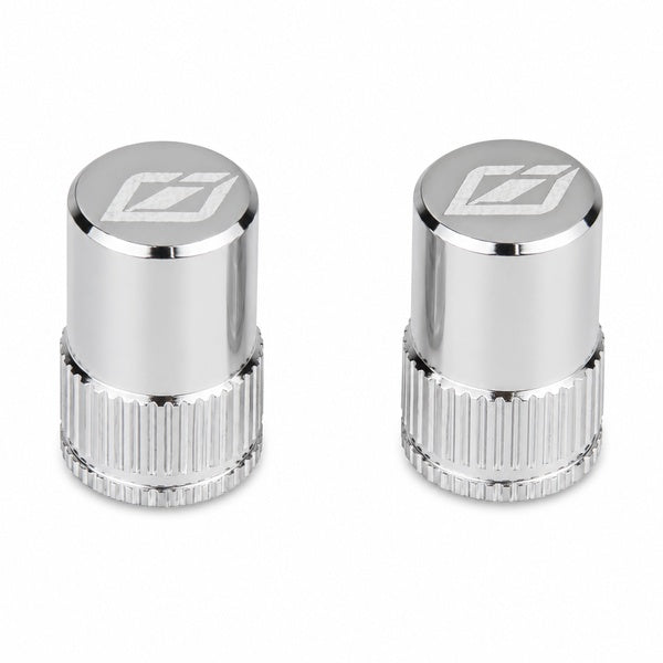 TNT Alloy Schrader Valve Stem Caps, Pair - Silver