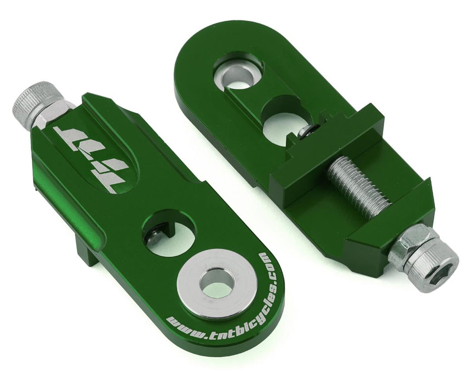 TNT Bicycles 3/8" BMX Chain Tensioners - Pair - w/ 6mm adapter - Green