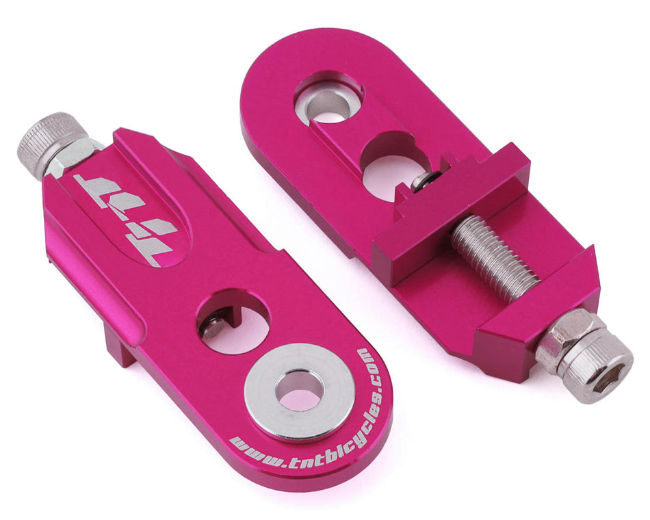 TNT Bicycles 3/8" BMX Chain Tensioners - Pair - w/ 6mm adapter - Hot Pink