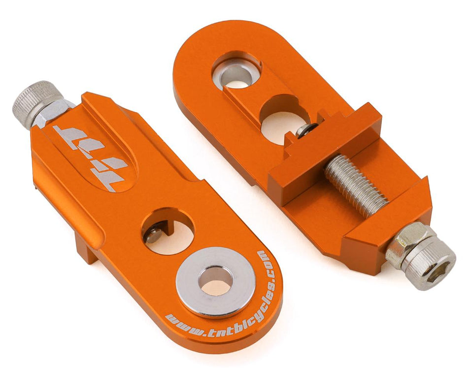 TNT Bicycles 3/8" BMX Chain Tensioners - Pair - w/ 6mm adapter - Orange