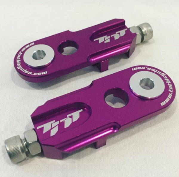 TNT Bicycles 3/8" BMX Chain Tensioners - Pair - w/ 6mm adapter - Purple