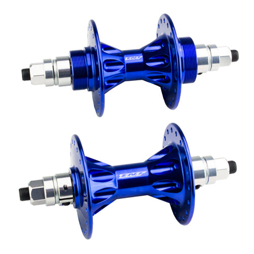 TNT Revolver Sealed BMX Flip/Flop Freewheel Hubset - 36h - 3/8" axles - Blue