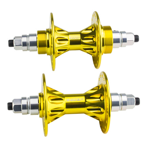 TNT Revolver Sealed BMX Flip/Flop Freewheel Hubset - 36h - 3/8" axles - Gold